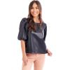 Mud Pie Women’s Mud Pie Women’s Lemy Faux Leather Top(Black)