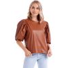 Mud Pie Women’s Mud Pie Women’s Lemy Faux Leather Top(Tan)