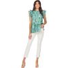 Mud Pie Women’s Mud Pie Womens Woody Flounce Top(Green)