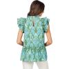 Mud Pie Women’s Mud Pie Womens Woody Flounce Top(Green)