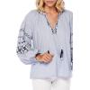 Mud Pie Women’s Viola Embroidered Tunic, Blue(Blue)