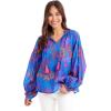Mud Pie Women’s Women’s Jovie Flounce Top(Blue)