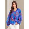 Mud Pie Women’s Women’s Jovie Flounce Top(Blue)