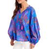 Mud Pie Women’s Women’s Jovie Flounce Top(Blue)