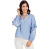 Mud Pie Women’s Women’s Macauley Embroidered Top(Blue)
