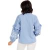 Mud Pie Women’s Women’s Macauley Embroidered Top(Blue)