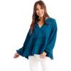 Mud Pie Women’s Women’s Orleans Flounce Top(Blue)