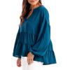 Mud Pie Women’s Women’s Orleans Flounce Top(Blue)