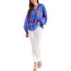 Mud Pie Women’s Women’s Jovie Flounce Top(Blue)