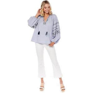 Mud Pie Women’s Viola Embroidered Tunic, Blue(Blue)