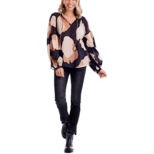 Mud Pie Women’s Women’s Jovie Flounce Top(Black)