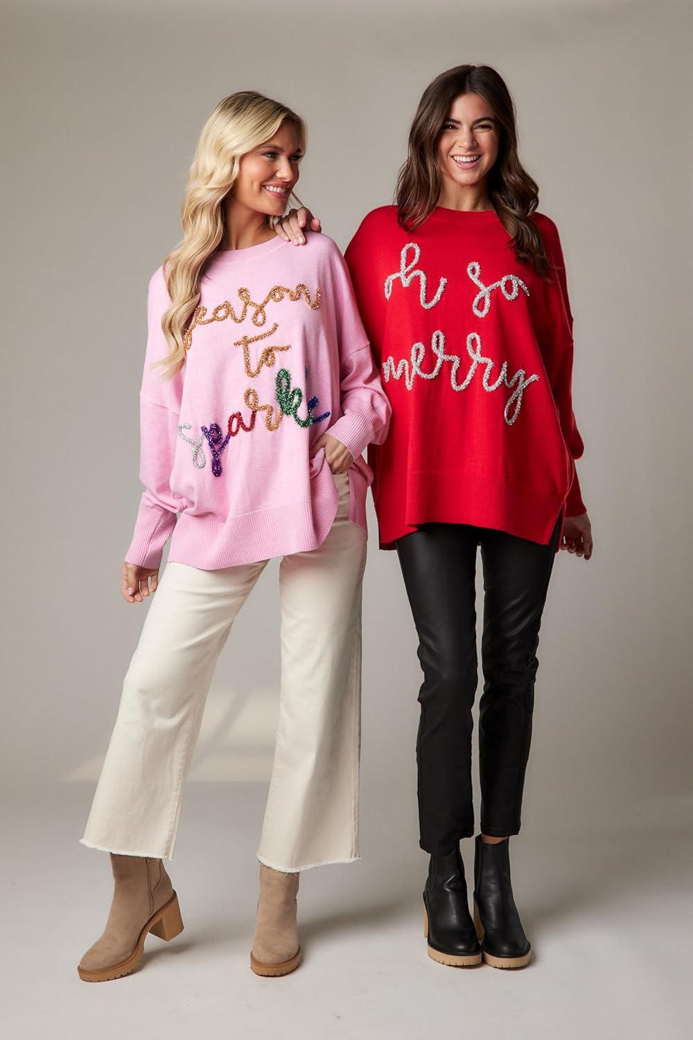 image:imageMud Pie Womens Mud Pie Women Sparkle SweaterPink