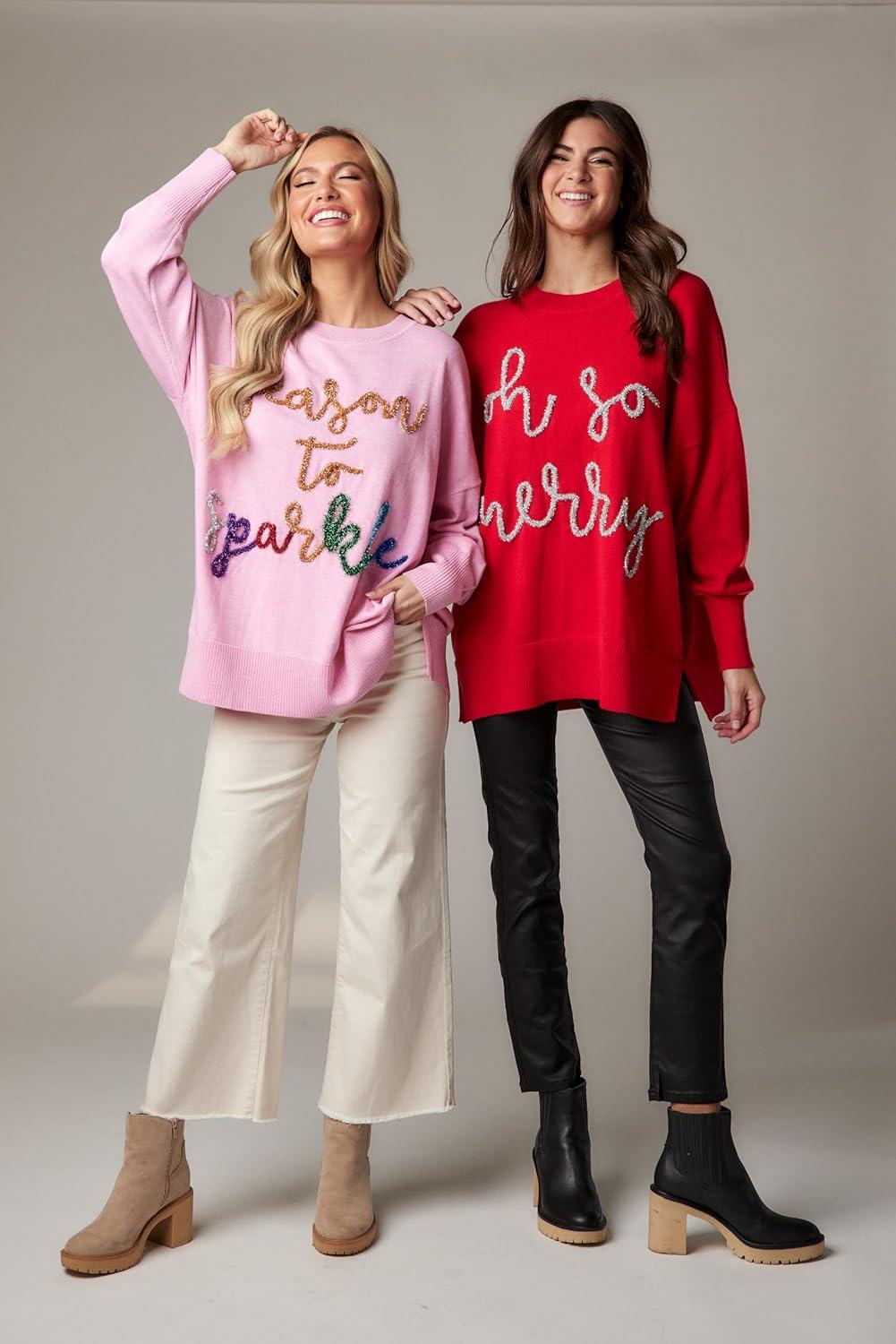 image:imageMud Pie Womens Mud Pie Women Sparkle SweaterPink