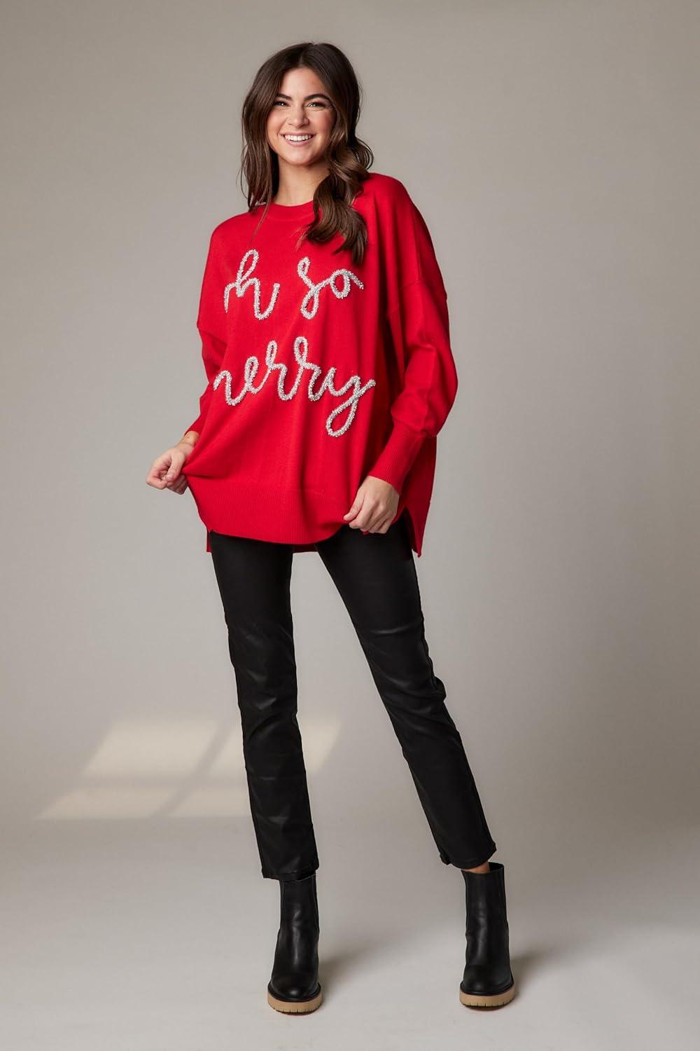 image:imageMud Pie Womens Mud Pie Women Sparkle SweaterRed