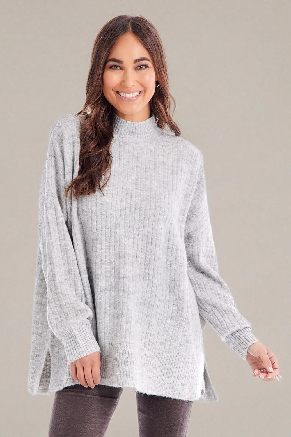 image:imageMud Pie Womens Mud Pie Womens Milo Ribbed SweaterGrey