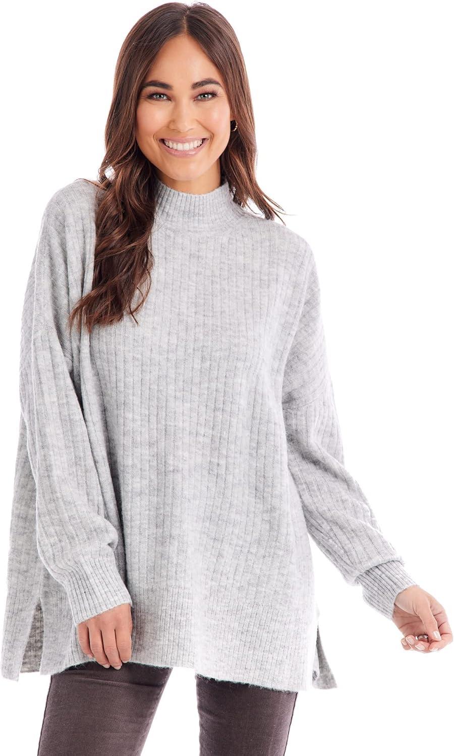 image:imageMud Pie Womens Mud Pie Womens Milo Ribbed SweaterGrey