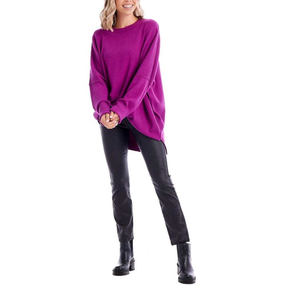 image:imageMud Pie Womens Mud Pie Women Astrid Ribbed SweaterMagenta