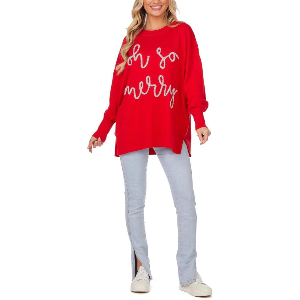 image:imageMud Pie Womens Mud Pie Women Sparkle SweaterRed