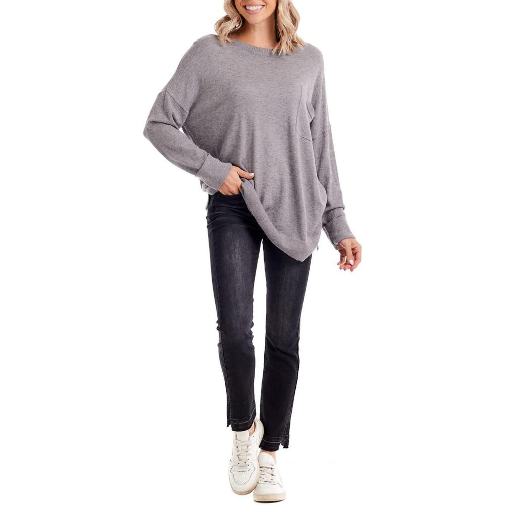 image:imageMud Pie Womens Mud Pie Womens Penn Knit TopGrey