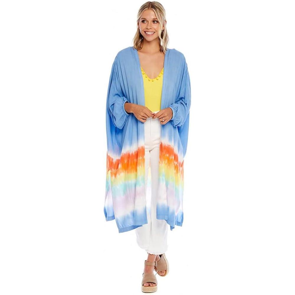 image:imageMud Pie womens Tuscany Womens Tiedye Lightweight KimonoBlue