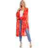 Mud Pie Women’s Mud Pie Tuscany Women’s Tie-dye Lightweight Kimono(Coral)