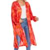Mud Pie Women’s Mud Pie Tuscany Women’s Tie-dye Lightweight Kimono(Coral)