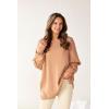 Mud Pie Womens Mud Pie Women Astrid Ribbed Sweater(Brown)