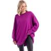 Mud Pie Womens Mud Pie Women Astrid Ribbed Sweater(Magenta)