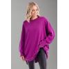 Mud Pie Womens Mud Pie Women Astrid Ribbed Sweater(Magenta)