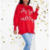 Mud Pie Women’s Mud Pie Women Sparkle Sweater(Red)