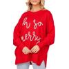 Mud Pie Women’s Mud Pie Women Sparkle Sweater(Red)