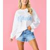 Mud Pie Women’s Women’s Mama Sparkle Sweatshirt(Black)