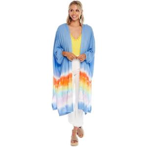 Mud Pie womens Tuscany Women’s Tie-dye Lightweight Kimono(Blue)