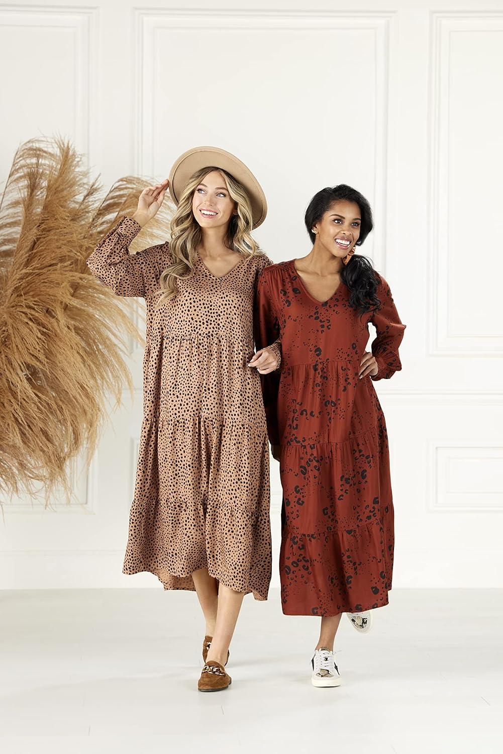 image:imageMud Pie Womens Mud Pie Petal Tiered Womens Maxi DressRust