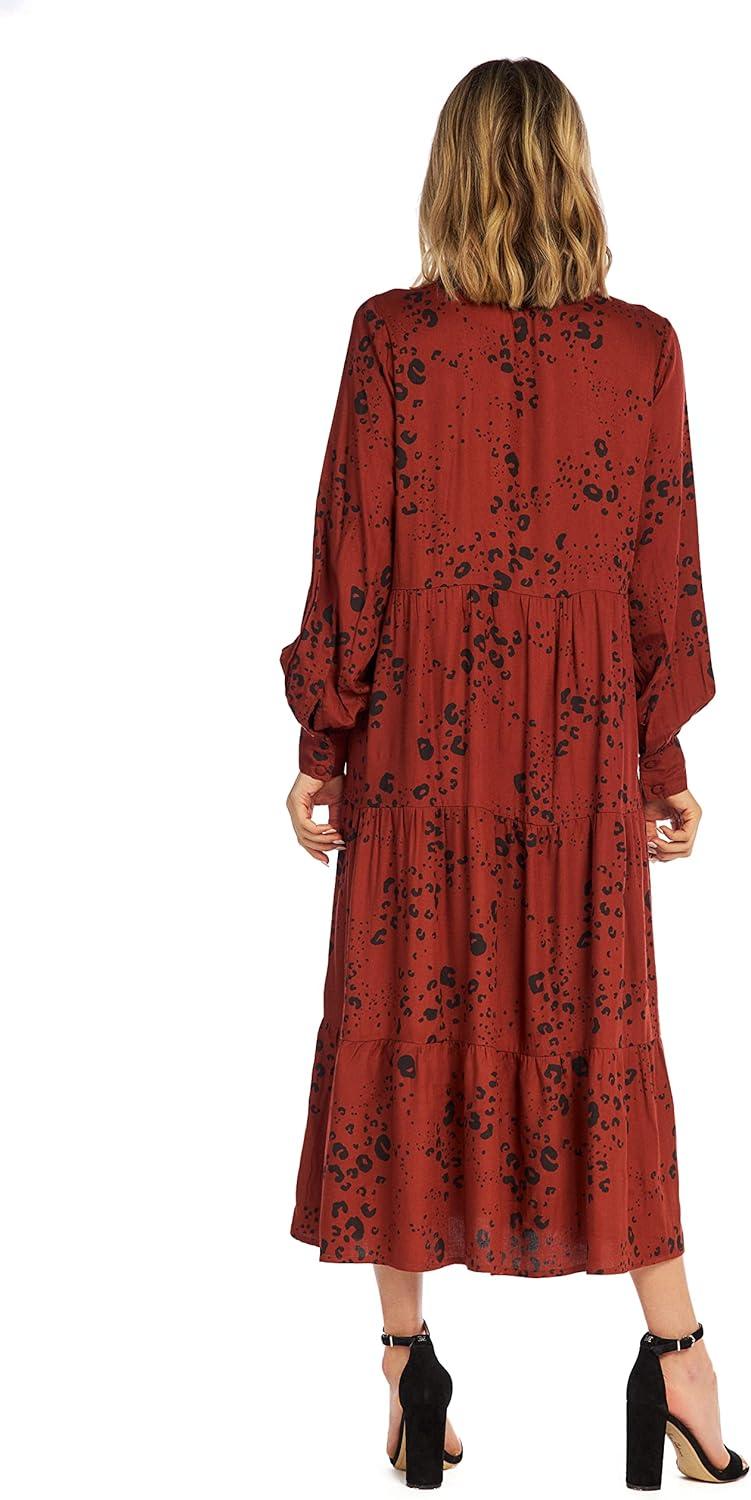 image:imageMud Pie Womens Mud Pie Petal Tiered Womens Maxi DressRust
