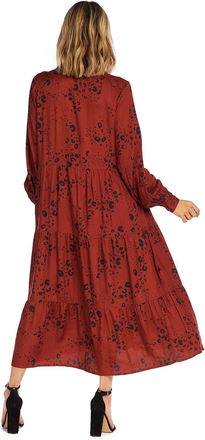 image:imageMud Pie Womens Mud Pie Petal Tiered Womens Maxi DressRust