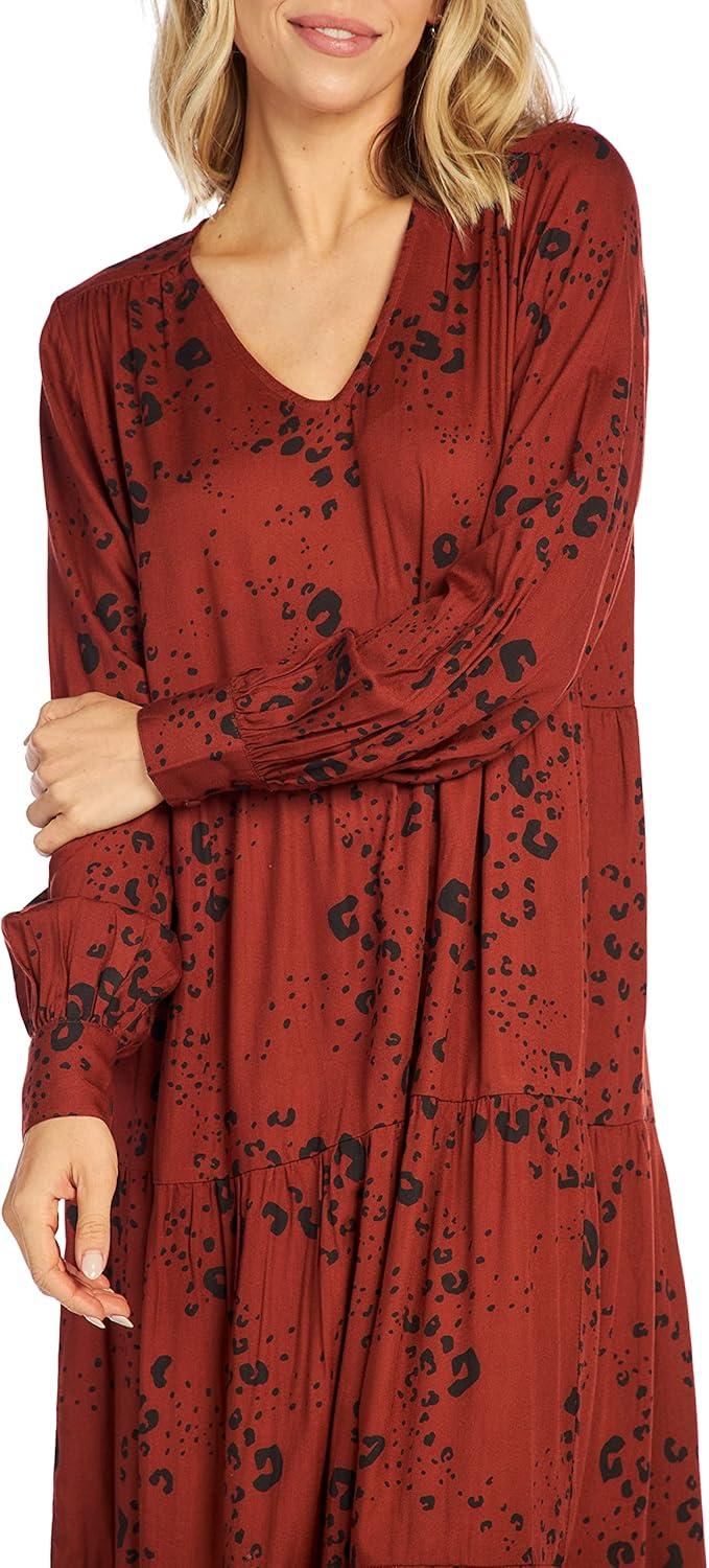 image:imageMud Pie Womens Mud Pie Petal Tiered Womens Maxi DressRust