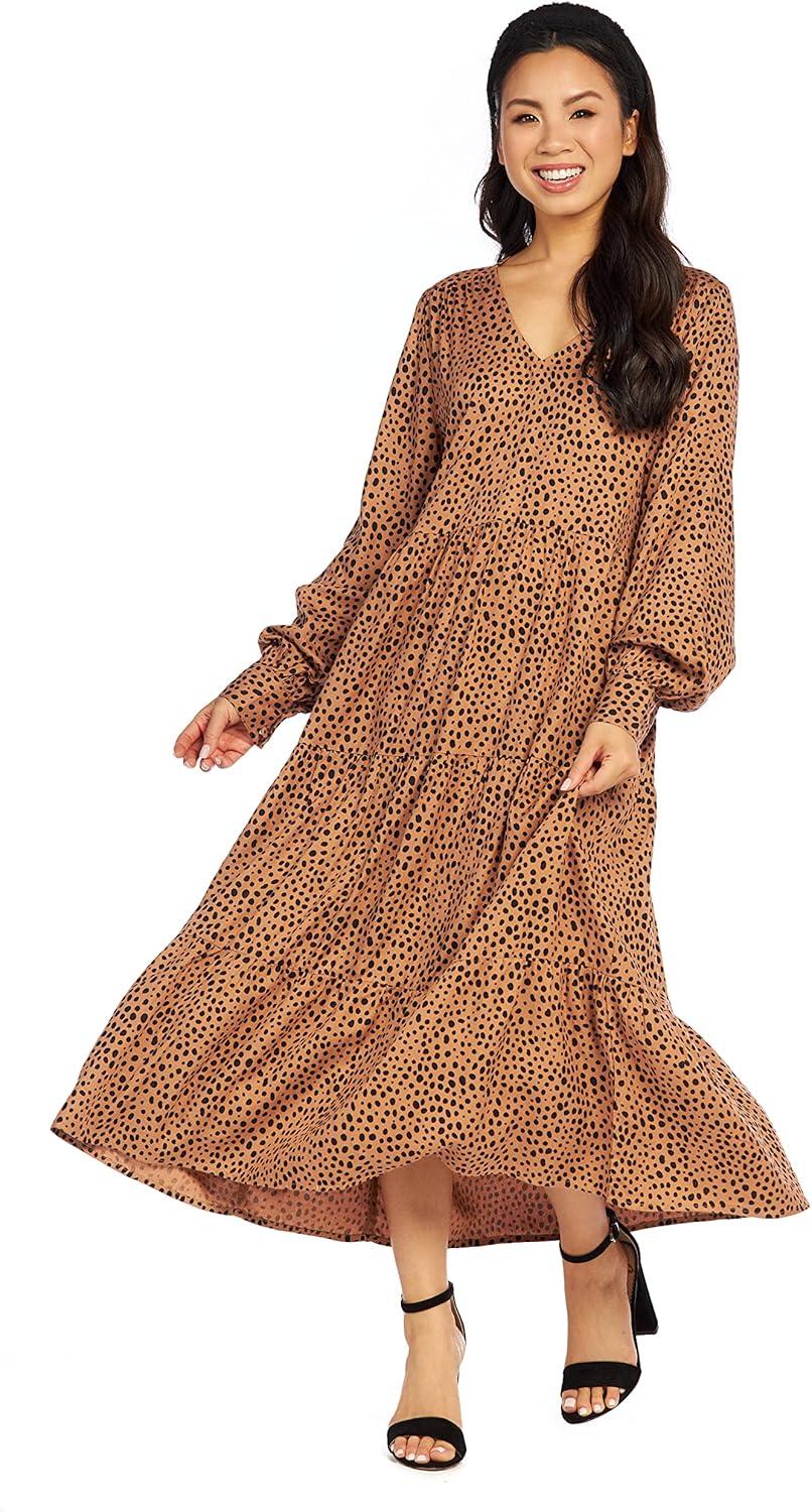 image:imageMud Pie Womens Mud Pie Petal Tiered Womens Maxi DressTan