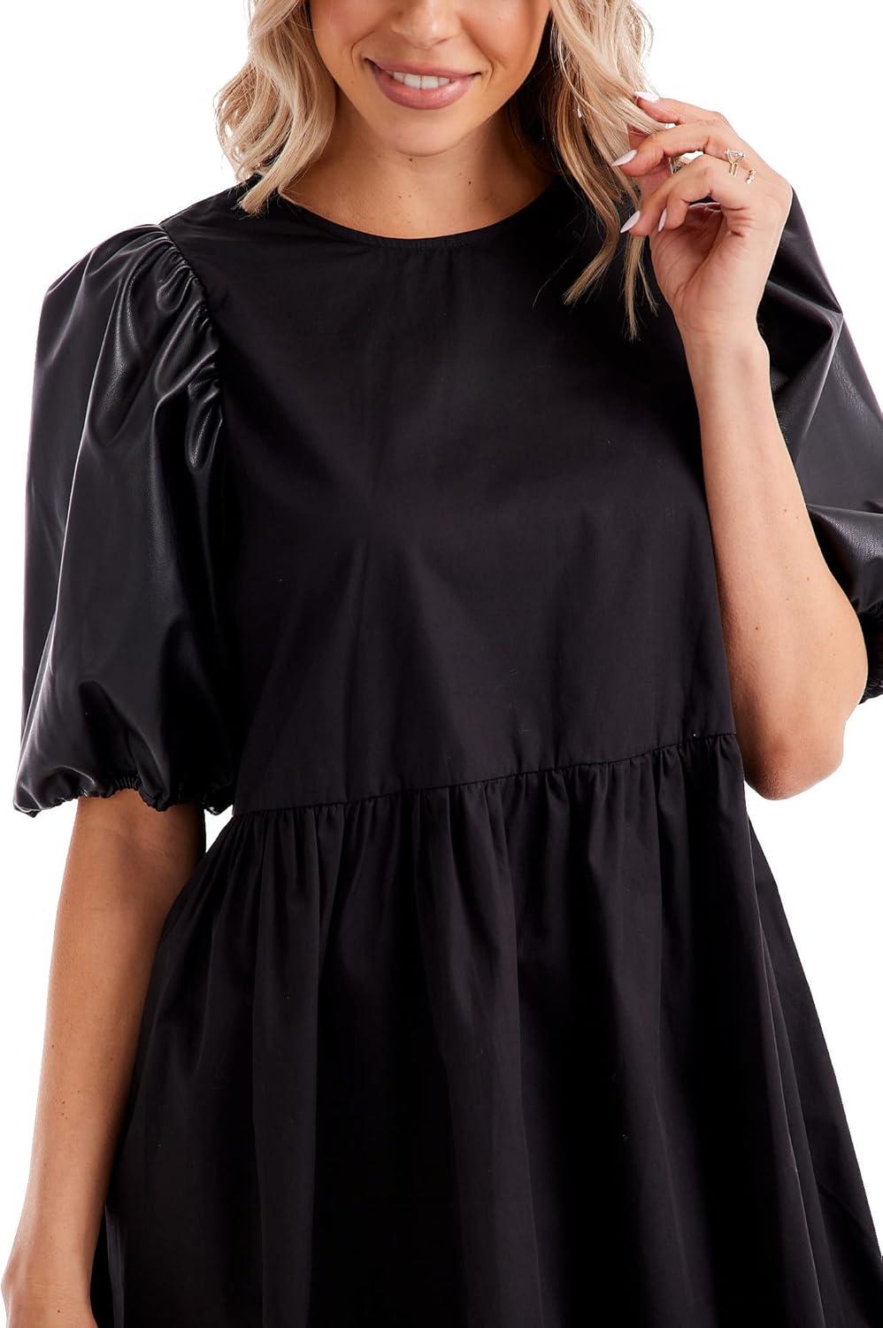 image:imageMud Pie Womens Mud Pie Womens Ren Leather DressBlack