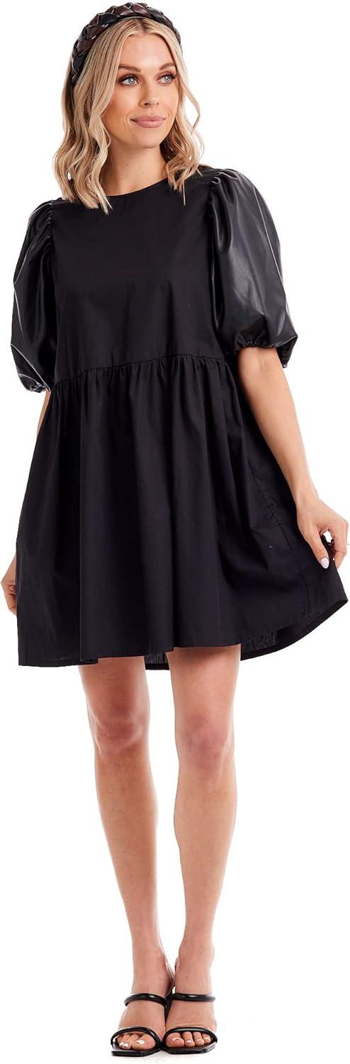 image:imageMud Pie Womens Mud Pie Womens Ren Leather DressBlack