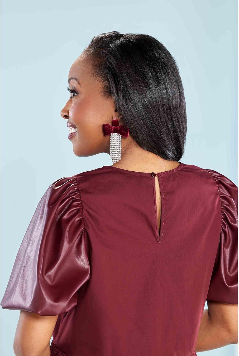 image:imageMud Pie Womens Mud Pie Womens Ren Leather DressOxblood