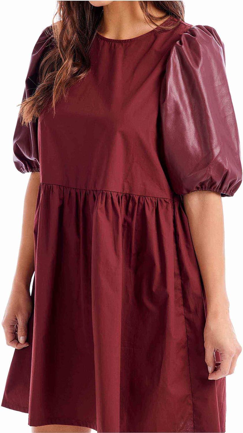 image:imageMud Pie Womens Mud Pie Womens Ren Leather DressOxblood