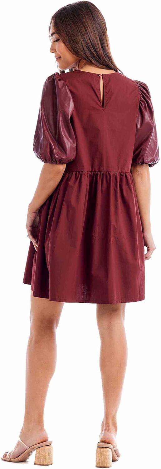 image:imageMud Pie Womens Mud Pie Womens Ren Leather DressOxblood