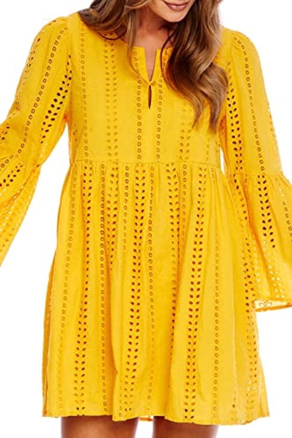 image:imageMud Pie Womens Raylee Eyelet DressYellow