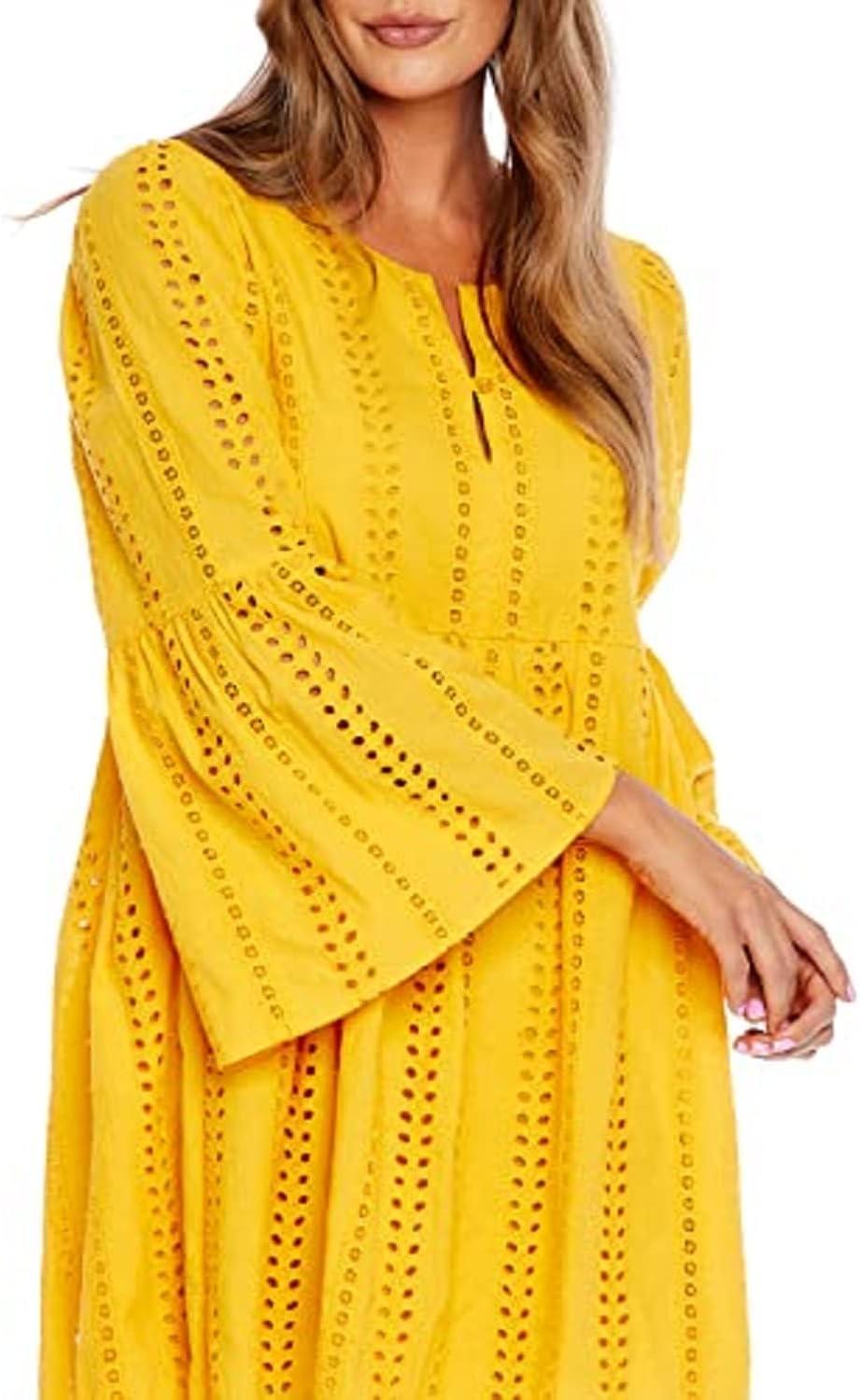 image:imageMud Pie Womens Raylee Eyelet DressYellow