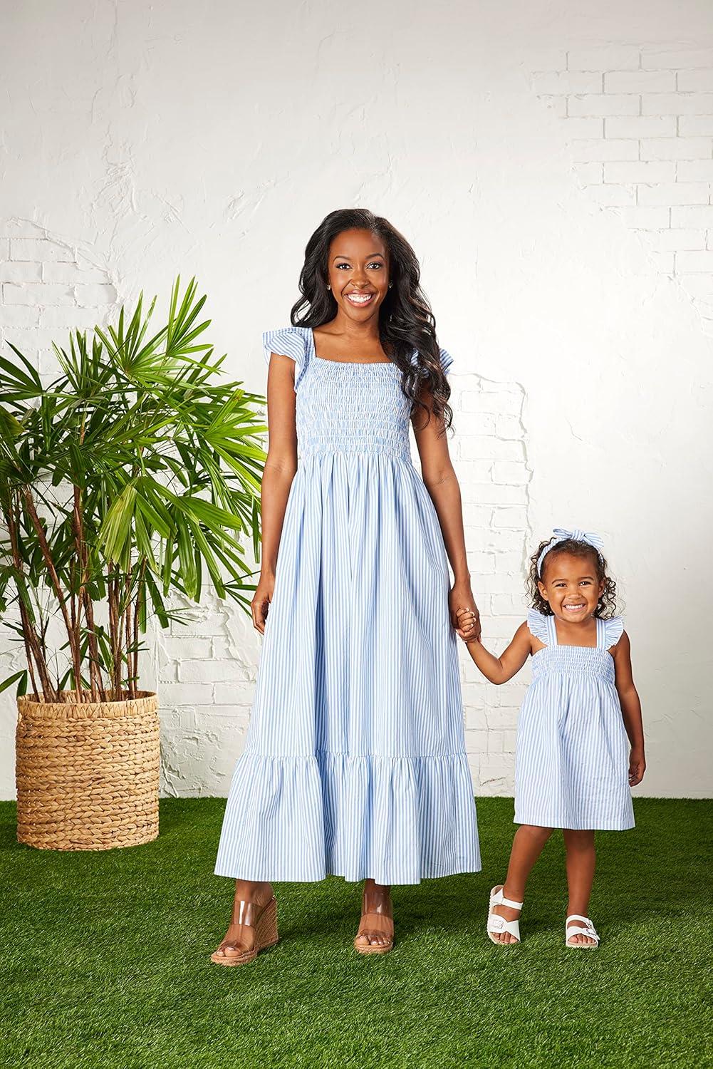 image:imageMud Pie Womens Womens Keya Smocked Maxi DressBlue