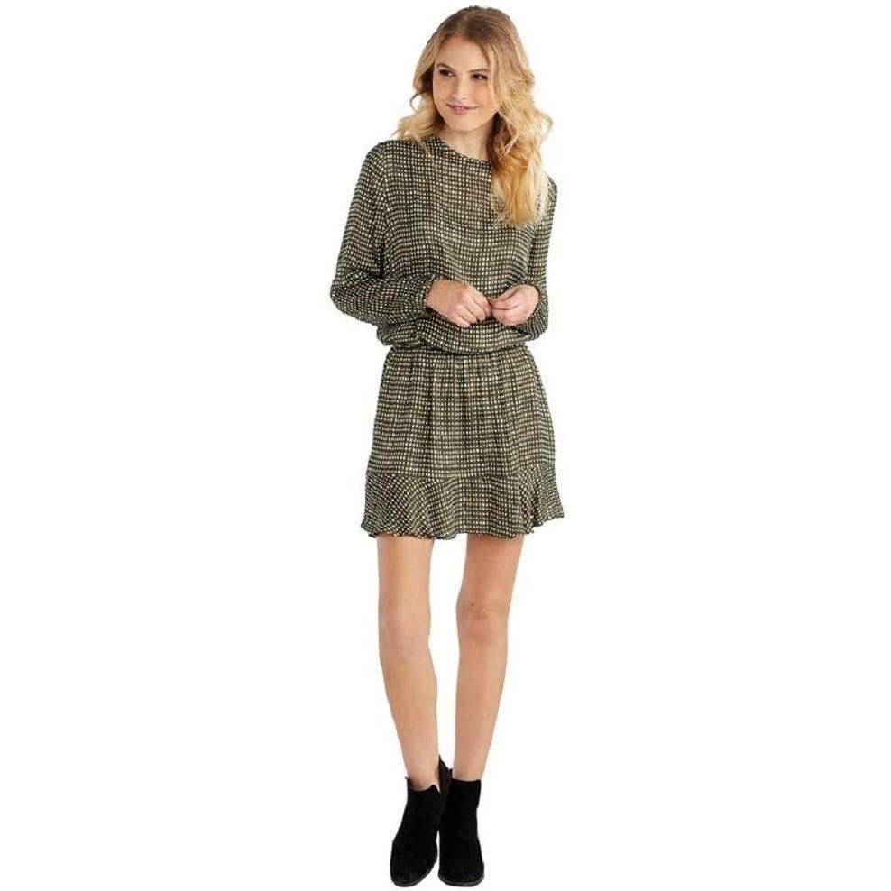 image:imageMud Pie Rust Scribble Dot Stripe Fina Flounce DressGreen