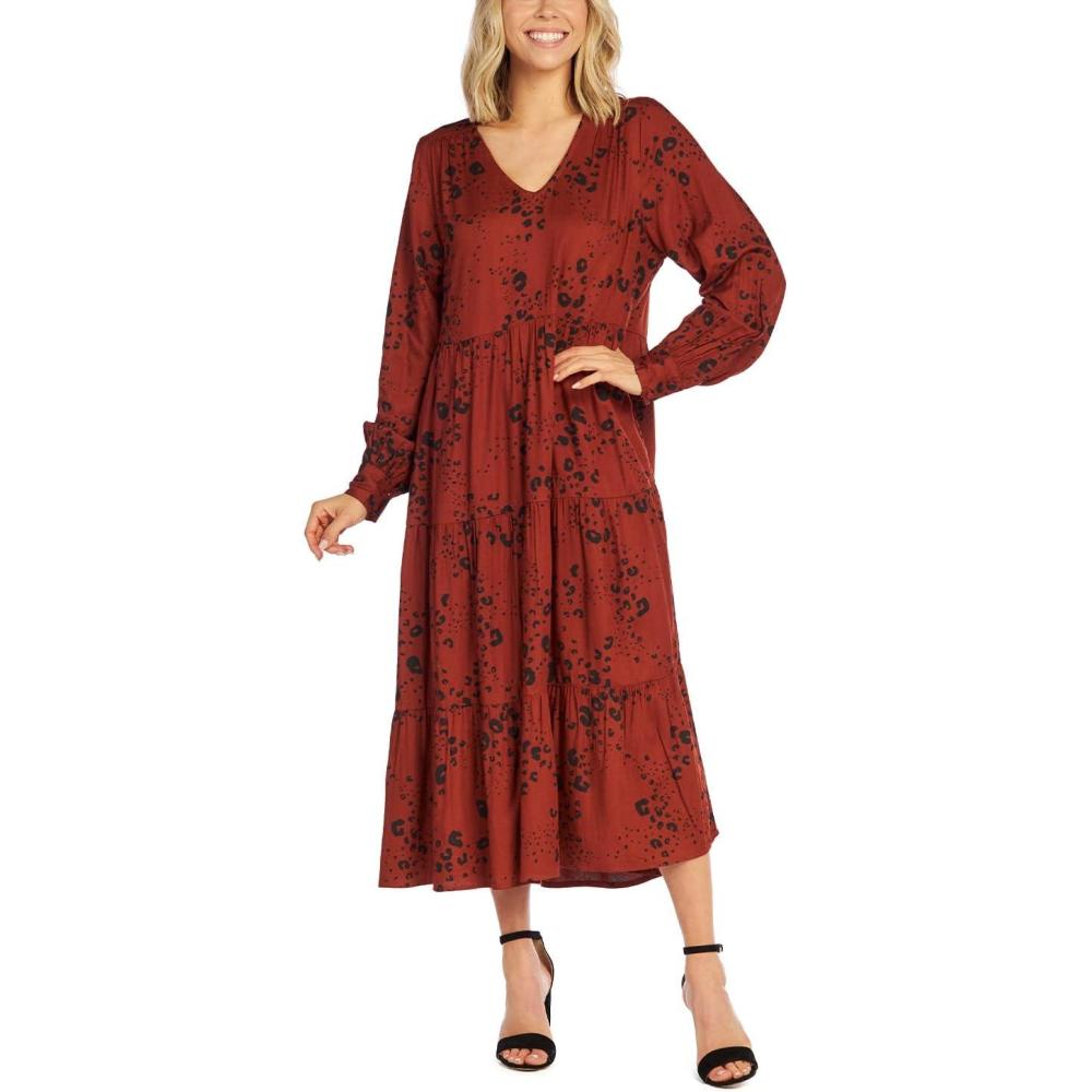 image:imageMud Pie Womens Mud Pie Petal Tiered Womens Maxi DressRust
