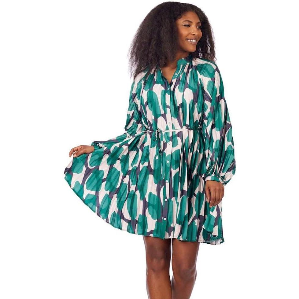 image:imageMud Pie Womens Mud Pie Women Celia Pleated DressGreen