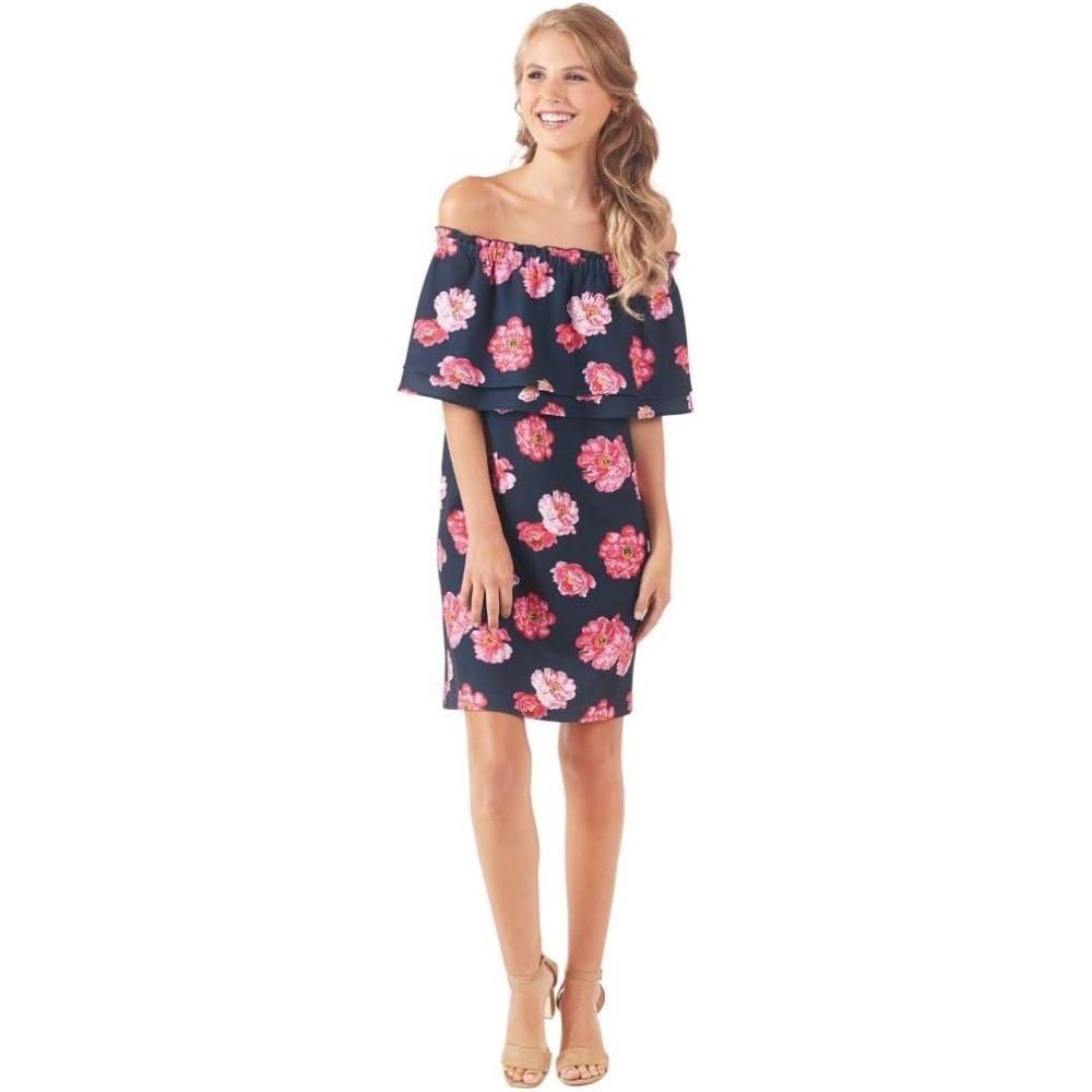 image:imageMud Pie Womens Pippa OffTheShoulder Summer Dress Pink Peony Size Small